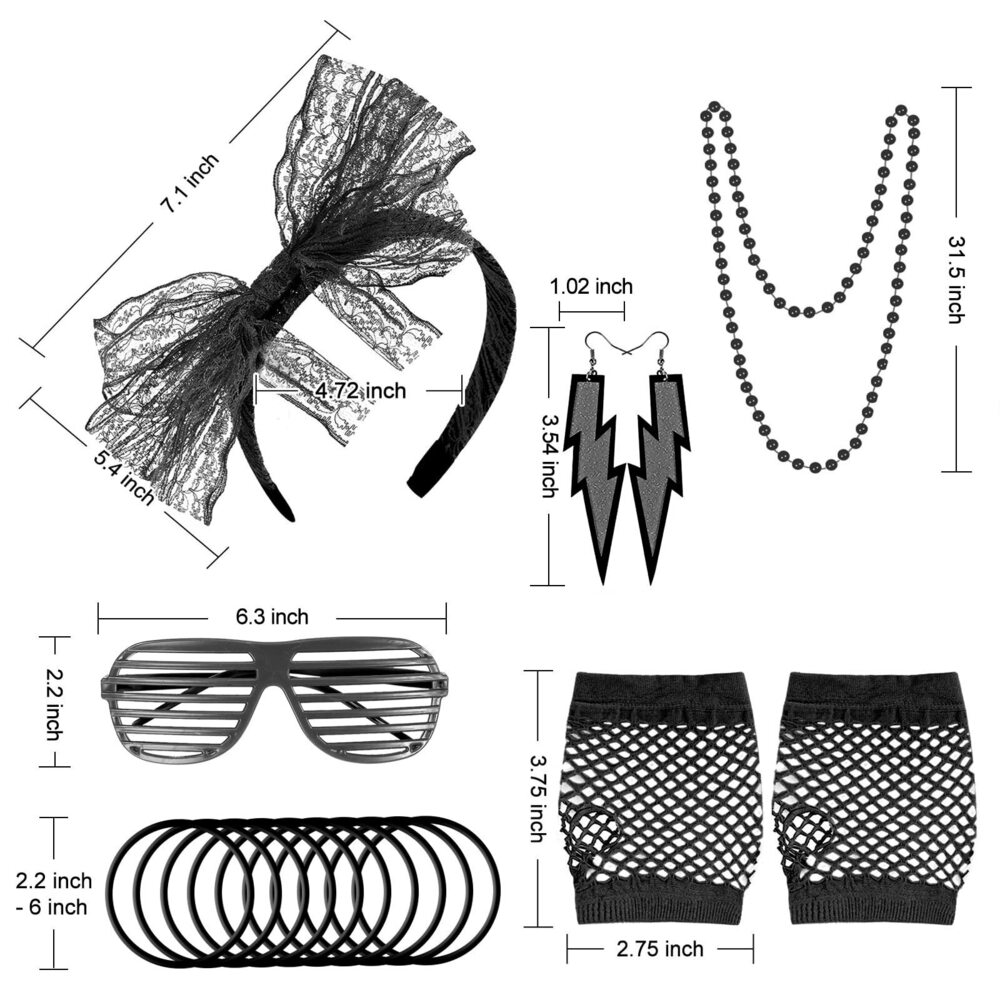 1239 80s Accessoriess Costumes For Neon Headband Earrings View 4